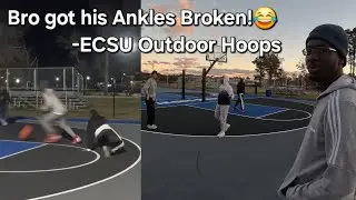Bro Got Dropped and Crashed Out | ECSU Outdoor Basketball