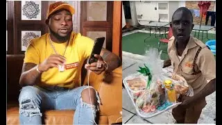 Watch as Davido Surprises His Security Guard With A Tray Of Food Gifts