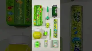Elegant Green Stationery Items, Pencil Box, Pen, Erasner, Ruler, Sharpener #stationery #backtoschool