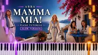 Learn To Play Mamma Mia ABBA on Piano! (Easy) SLOW 50% Speed