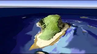 Nobbys 3D model with strata cliff detail circa 1800