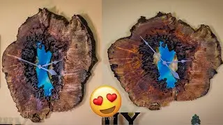 Amazing Resin Edge Wood Slice Clock || DIY Resin wood clock Idea 2019