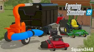 Fall Leaf Cleanup! (Leaf Vaccum & Zero Turns) | FS22 Landscaping
