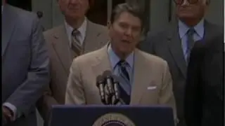 President Reagan Announcing the Commission on Defense Management on June 17, 1985