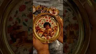 pure brass plate 6inch and with two kumkum haldi boxes combo customisation available #returngifts