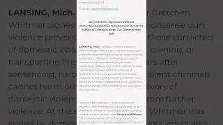 Michigan new gun law bans anyonethat had a domestic violence before  from owning a gun.