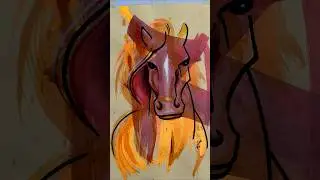 One Minute Painting / Easy Abstract Painting / Horse Painting || Shorts #art #painting #abstractart