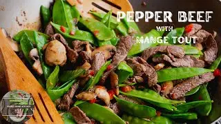 Pepper Beef with Mange Tout/ Stir-fried Pepper beef in 15 minutes
