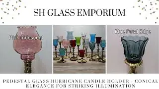 Pedestal Glass Hurricane Candle Holder   Conical Elegance for Striking Illumination