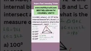 Important Geometry MCQ | finding angle in a triangle| A skilled Geometry MCQ| Ruchi Chhabra|45