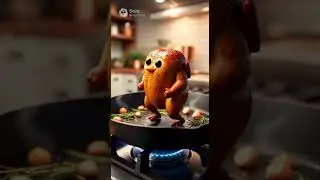 Chicken dancing to a chicken song