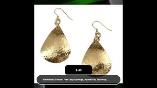 Hammered Bronze Tear Drop Earrings, Hammered Teardrop Bronze Earrings, Bronze Teardrop Earrings, ...