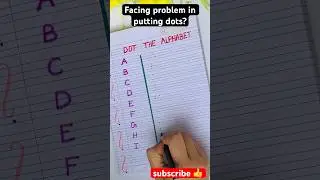 How to put dots for alphabet alphabet in 4 line notebook | Writing| #abc #shorts #viral #english