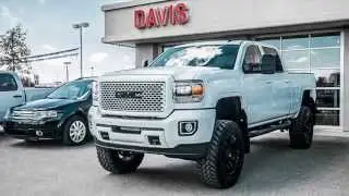White 2015 Sierra Denali HD Custom Paint Lifted only in Alberta at Davis GMC Buick
