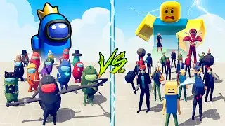 AMONG US TEAM vs ROBLOX TEAM - Totally Accurate Battle Simulator TABS