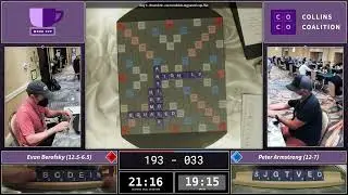 2022 Scrabble Word Cup, Round 20: Evan Berofsky vs. Peter Armstrong