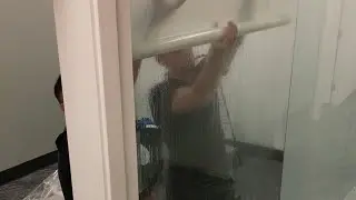 Frost window film installation on office space in downtown Seattle by D&A Customs