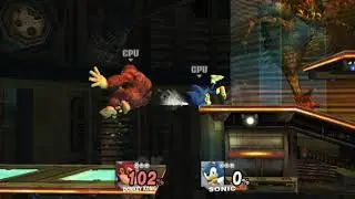 Super Smash Bros Brawl: Red Donkey Kong VS Gold Sonic