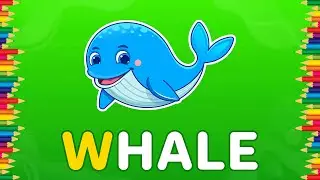 🐳 W for Whale | Learn Alphabet & Word Pronunciation for Kids | W-H-A-L-E for Whale | Popit Drawing