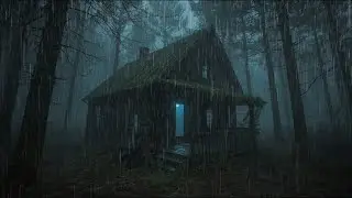 🌲 Rainy Night in a Cozy Forest Cabin | Calming Rain Sounds for Sleep