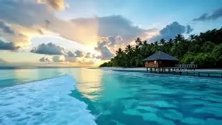 Bossa Nova Jazz at Sunset 🌅 Luxury Beachfront Resort | Relaxing Chill Music 4K with Golden Sunset!