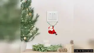 1-Pack Christmas Wall Switch Stickers, Santa Claus Cartoon Self-Adhesive Decals, Modern Plastic Holi