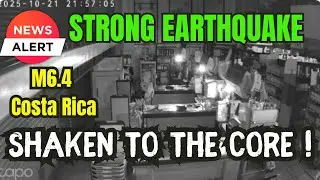 BREAKING: LONG and STRONG ! M6.4 Earthquake spreads Fear in San Jose in Costa Rica !