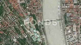 Earth zoom in from space and focus on Hungary, Budapest.