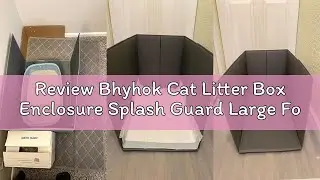 Review Bhyhok Cat Litter Box Enclosure Splash Guard Large Foldable Removable Mat, Tall for Litter Co