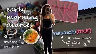 morning diaries | 7am lagree, trader joes haul, & the art of discipline 🩰📺⭐️☁️🌙