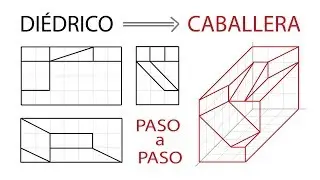 Representación en PERSPECTIVA CABALLERA desde las vistas en sistema DIÉDRICO | MelganniaTV