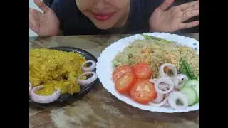 EATING PRAWN FRIED RICE | CHICKEN CHAP | SALAD | EATING SHOW # VURI BHOJ |