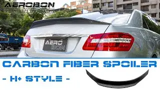 AeroBon Carbon Fiber Trunk Spoiler Compatible with Mercedes 2010-16 E-Class W212 Sedan (H+ Style)