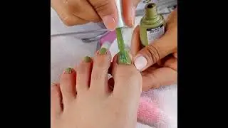 that matcha green color ❤️👏#nails ##naildesigns #pedicure #nailcare