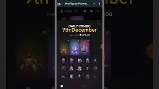 Pixel Tap Pixelverse Daily Combo | 7 December | Pixelverse Daily Combo cards video |