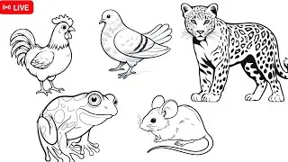 Farm Animals drawing // Easy step by step drawing//