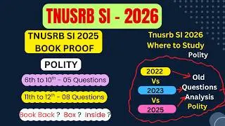 TNUSRB SI 2025 BOOK PROOF | POLITY | tnusrb si 2026 preparation  | Study Materials @INBAJENISH