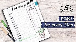 Plan with me: 5 Page Ideas Bullet Journal. Planner daily pages