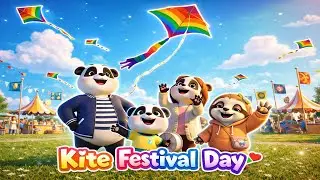 Kite Festival Day 🪁 Learn Polite Words with Panda Baby & Friends