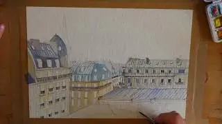 Atelier Chalverat - Time lapse toits de Paris Aquarelle