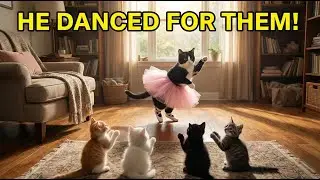 Dad Cat Secretly Dances Ballet for His Kittens 💃🐱 | Heartwarming Rescue