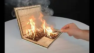 Match Chain Reaction -Burning a LAPTOP- Amazing Fire Domino