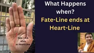 Meaning of Fate Line Ending at Heart Line -: Types of Fate-Line in Palmistry