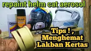 Cara Menghemat Lakban Kertas untuk Proses Repaint Helm Menggunakan Cat Semprot Aerosol.