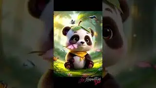 Baby panda with butterflies #kids #cartooncharacter #cartoon #aivedio #cartoonfigure #aivedio