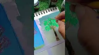 season drawing #tree🌳 #acrylic paint #art #shorts #video