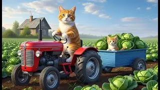 Mama Cat & Kitten&rsquo;s Cabbage Adventure | Heartwarming Farming Story grow, harvest, and sell