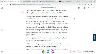 GIFTS BENEFITS AND PROFTS (Doctrine & Covenants 46)