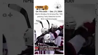 On this date, Martin Brodeur recorded his 104th career shutout, passing Terry Sawchuk