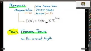 Elliptic Curves - Lecture 24a - Torsion points (Nagell-Lutz theorem)